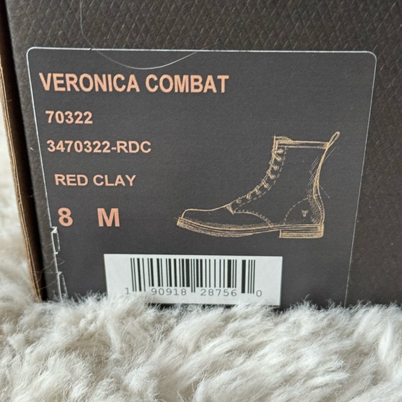 Frye Women’s Red Clay Veronica combat boots soft vintage leather - Picture 4 of 13